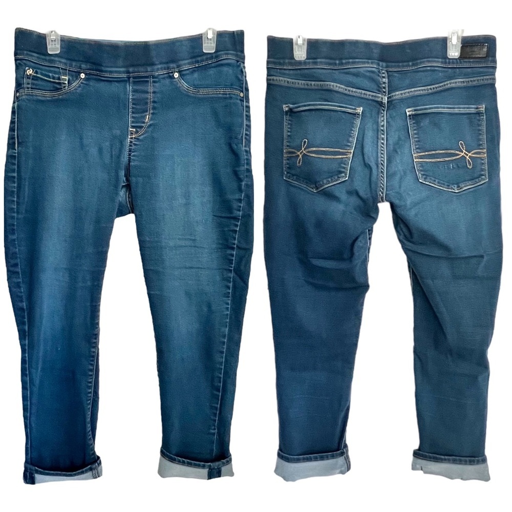 Denizen Levi’s Modern Stretchy Cropped Pull On Jeans Dark Wash Mid Rise 12